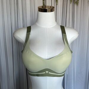 Seamless Light Olive Wireless Bra with Supportive Band